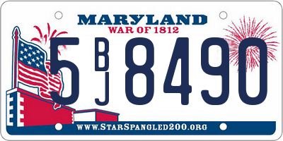 MD license plate 5BJ8490