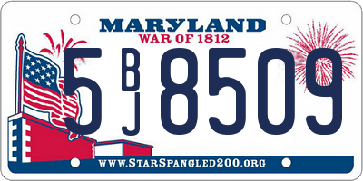 MD license plate 5BJ8509