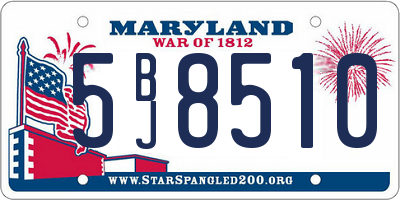 MD license plate 5BJ8510