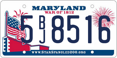 MD license plate 5BJ8516