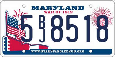 MD license plate 5BJ8518