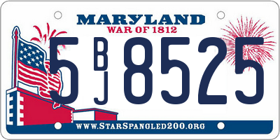 MD license plate 5BJ8525