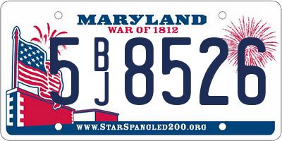 MD license plate 5BJ8526