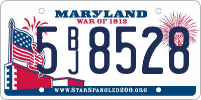 MD license plate 5BJ8528