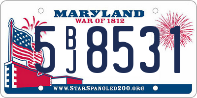 MD license plate 5BJ8531