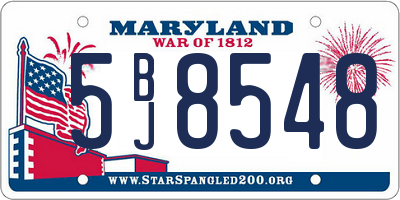 MD license plate 5BJ8548