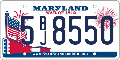 MD license plate 5BJ8550