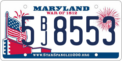 MD license plate 5BJ8553
