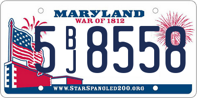 MD license plate 5BJ8558