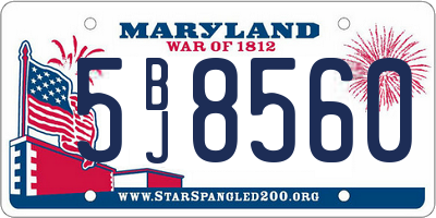 MD license plate 5BJ8560