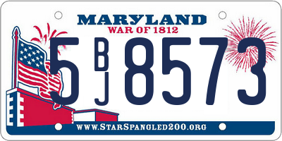 MD license plate 5BJ8573