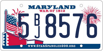 MD license plate 5BJ8576