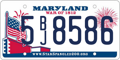 MD license plate 5BJ8586