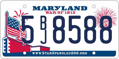 MD license plate 5BJ8588