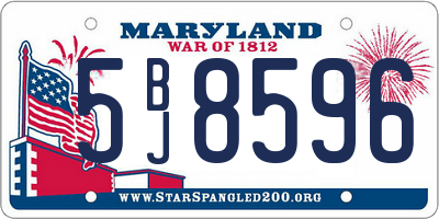 MD license plate 5BJ8596