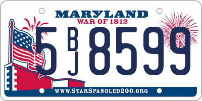 MD license plate 5BJ8599