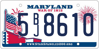 MD license plate 5BJ8610