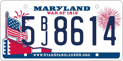 MD license plate 5BJ8614