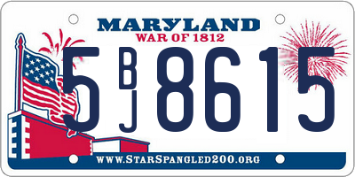 MD license plate 5BJ8615