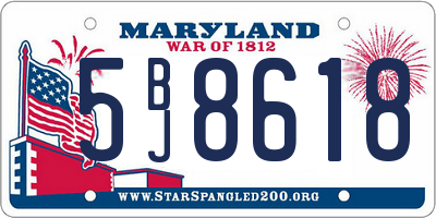 MD license plate 5BJ8618