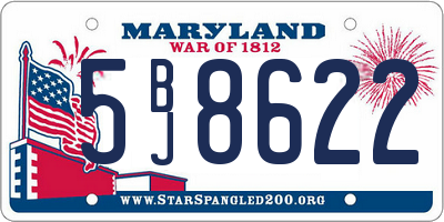 MD license plate 5BJ8622