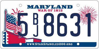 MD license plate 5BJ8631