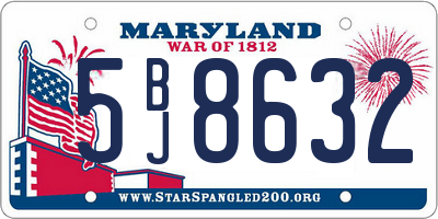 MD license plate 5BJ8632