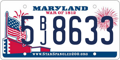 MD license plate 5BJ8633