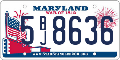 MD license plate 5BJ8636