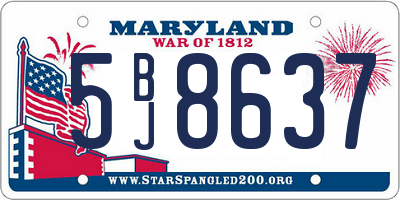 MD license plate 5BJ8637