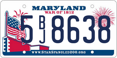 MD license plate 5BJ8638