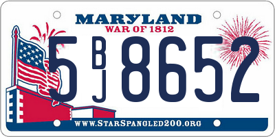 MD license plate 5BJ8652