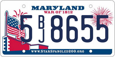 MD license plate 5BJ8655
