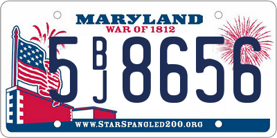 MD license plate 5BJ8656