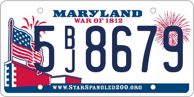 MD license plate 5BJ8679