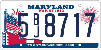 MD license plate 5BJ8717