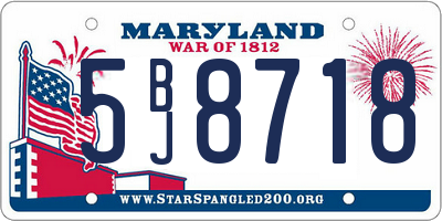 MD license plate 5BJ8718