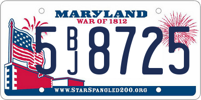 MD license plate 5BJ8725