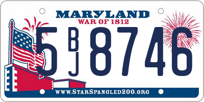 MD license plate 5BJ8746