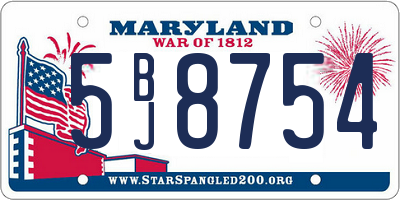MD license plate 5BJ8754