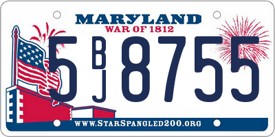 MD license plate 5BJ8755