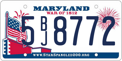 MD license plate 5BJ8772