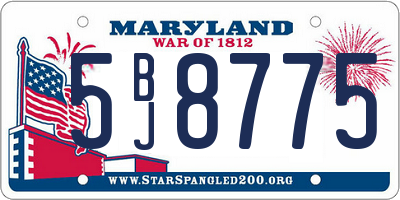 MD license plate 5BJ8775