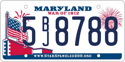 MD license plate 5BJ8788