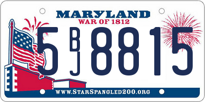 MD license plate 5BJ8815