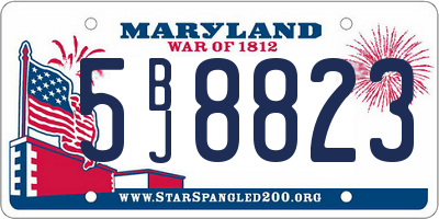 MD license plate 5BJ8823