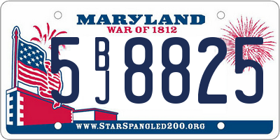 MD license plate 5BJ8825