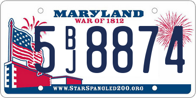 MD license plate 5BJ8874
