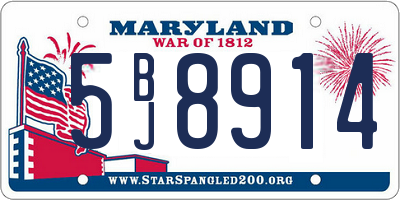 MD license plate 5BJ8914