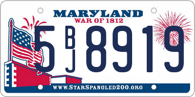 MD license plate 5BJ8919